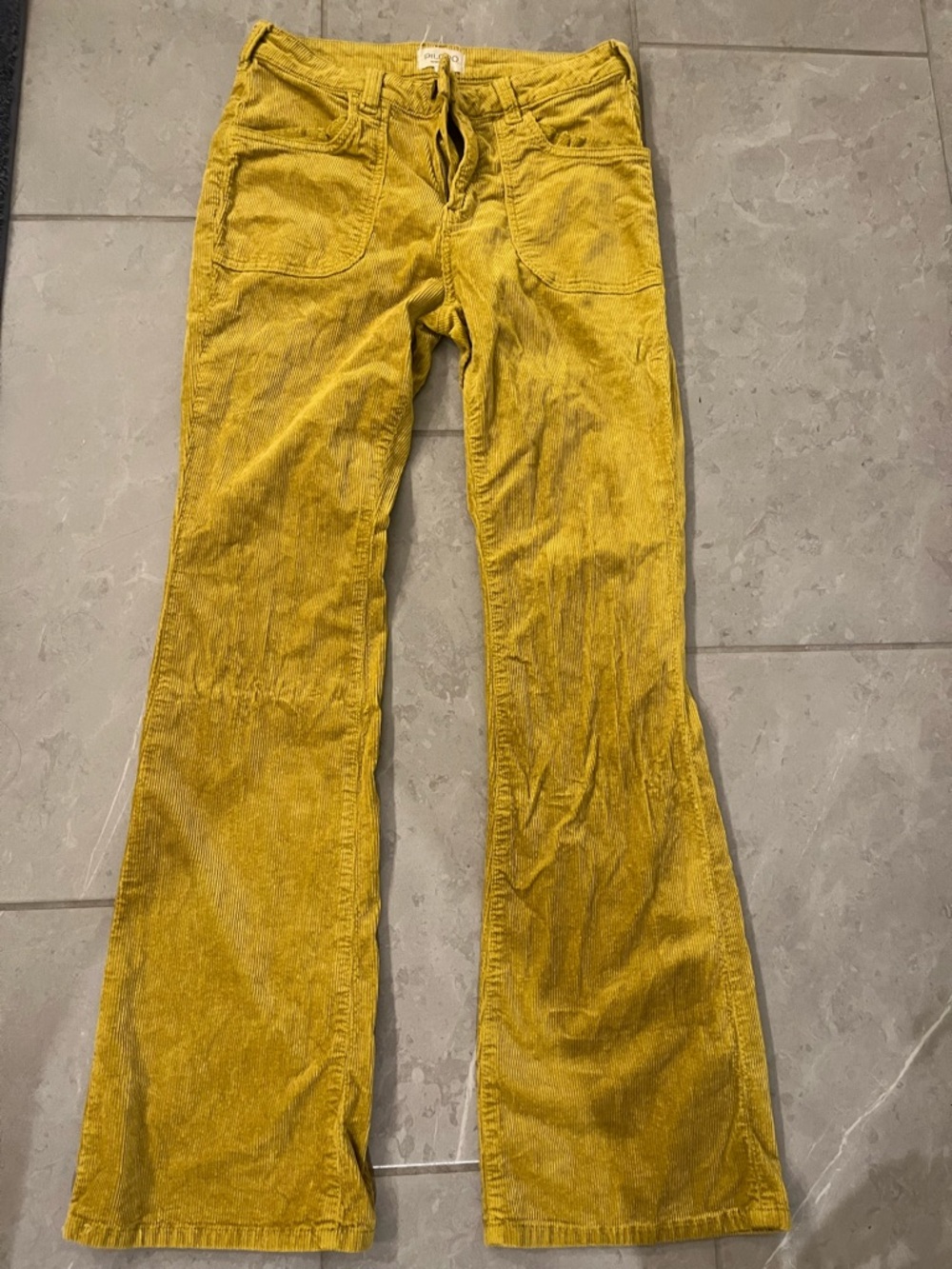 Anthropologie Pilcro Mustard Yellow Corduroy Wide-Leg Jeans